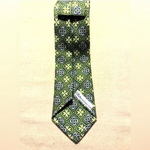 Petronius 1926 Green Blue Floral Knit Wool Silk Necktie Tie Made in Italy
